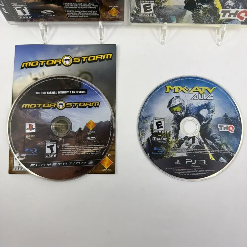 PS3 Racing Game Lot of 2 MX vs ATV Alive & MotorStorm PlayStation 3 Tested